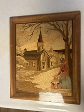 Beautiful One Of A Kind Vintage Marquetry Inlaid Wood