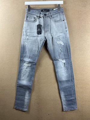 Denimology Mens Jeans Washed Grey Anthracite 31 Waist 31 Leg Slim Stretch New
