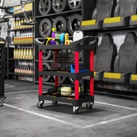 Homcom Werkstatt-Rollwagen Mit 3 Ebenen Werkstattwagen Mit Griff FüR Garage