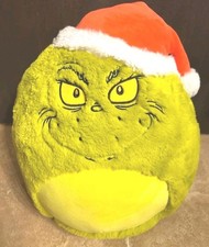 New 12" Fuzzamallow Grinch Christmas Plush Squishmallow Soft Fuzzy Santa Hat