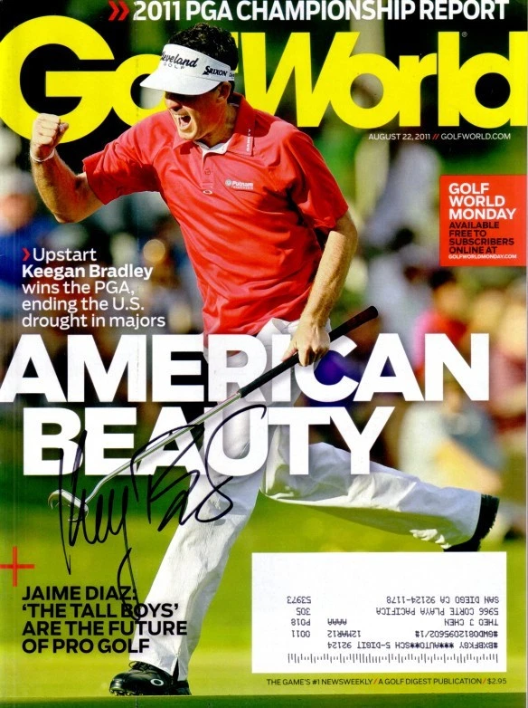 5 revistas de golf Keegan Bradley autografiadas firmadas autografiadas 2025 Team USA Ryder Cup Foto 2 de 3