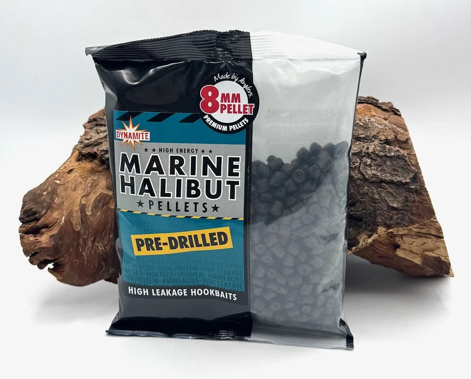 Dynamite Baits Marine Halibut Pellets 8mm Pre-Drilled 350g Lockköder Hakenköder - Bild 1 von 1