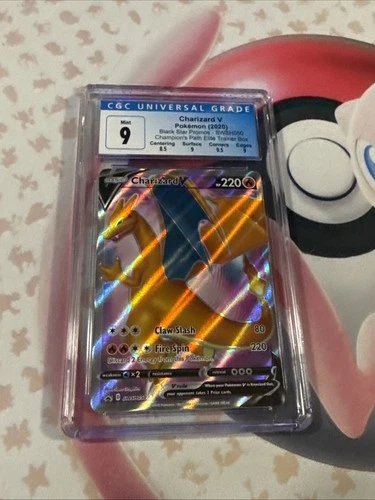 Pokemon Charizard V Champion's Path ETB Full Art Promo SWSH050 CGC 9 Mint