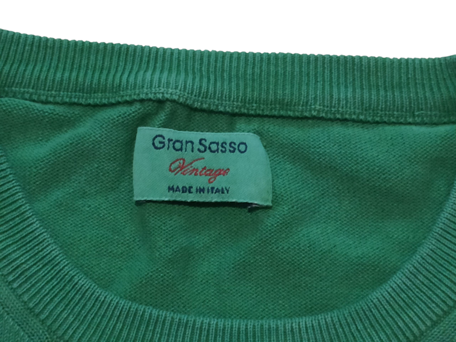 Gran Sasso Green Crewneck Sweater Cotton Mens Jumper Italy Size L image 2