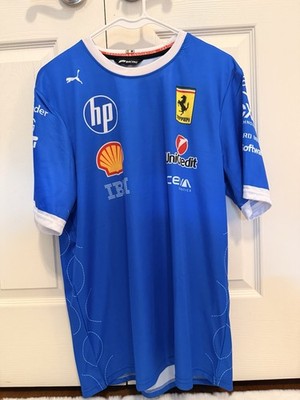 Puma Scuderia Ferrari F1 Race Team Monza GP Blue Puma T-Shirt Men's Size M NWT