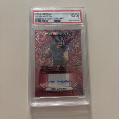 2024 Panini Obsidian Seismic Signatures Red Auto /75 Sam LaPorta PSA 8 🔥🔥🔥🔥