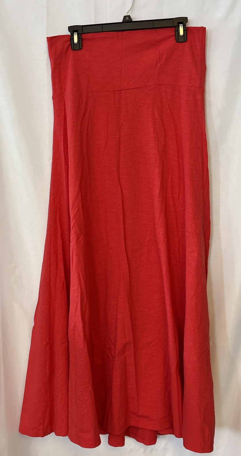 LuLaRoe Maxi Skirt/strapless Dress Large Red Elastic Waist Long Pull On-image