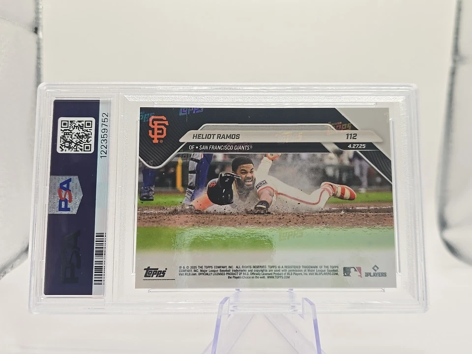 2025 Topps Now Heliot Ramos #112 PSA 9 Red FOIL /5 POP 1 - Image 3 of 3