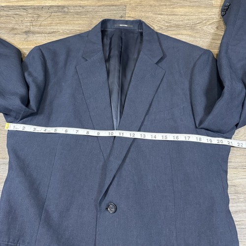 NORDSTROM Men's Shop Italian Ormezzano Linen Navy Dual-Vent Slim Blazer 44L - Picture 6 of 16