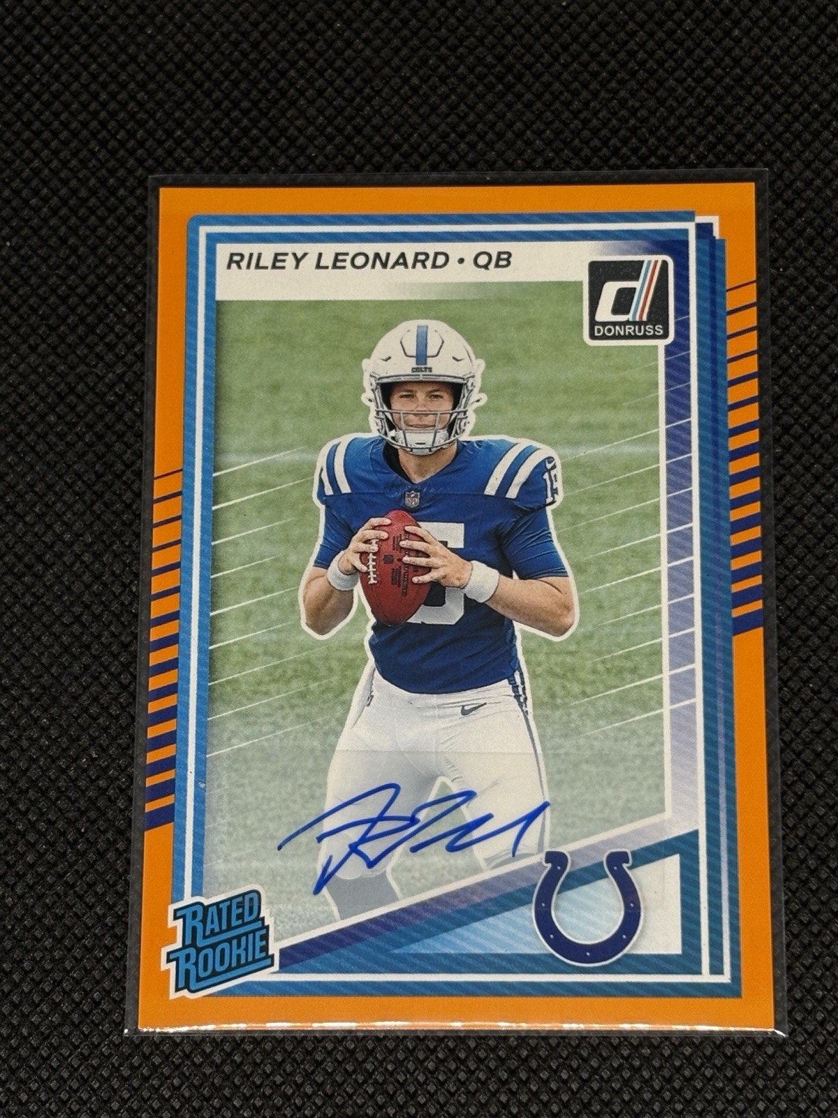 2025 Panini Donruss Riley Leonard Orange Rated Rookie Auto (RC) #341 Colts