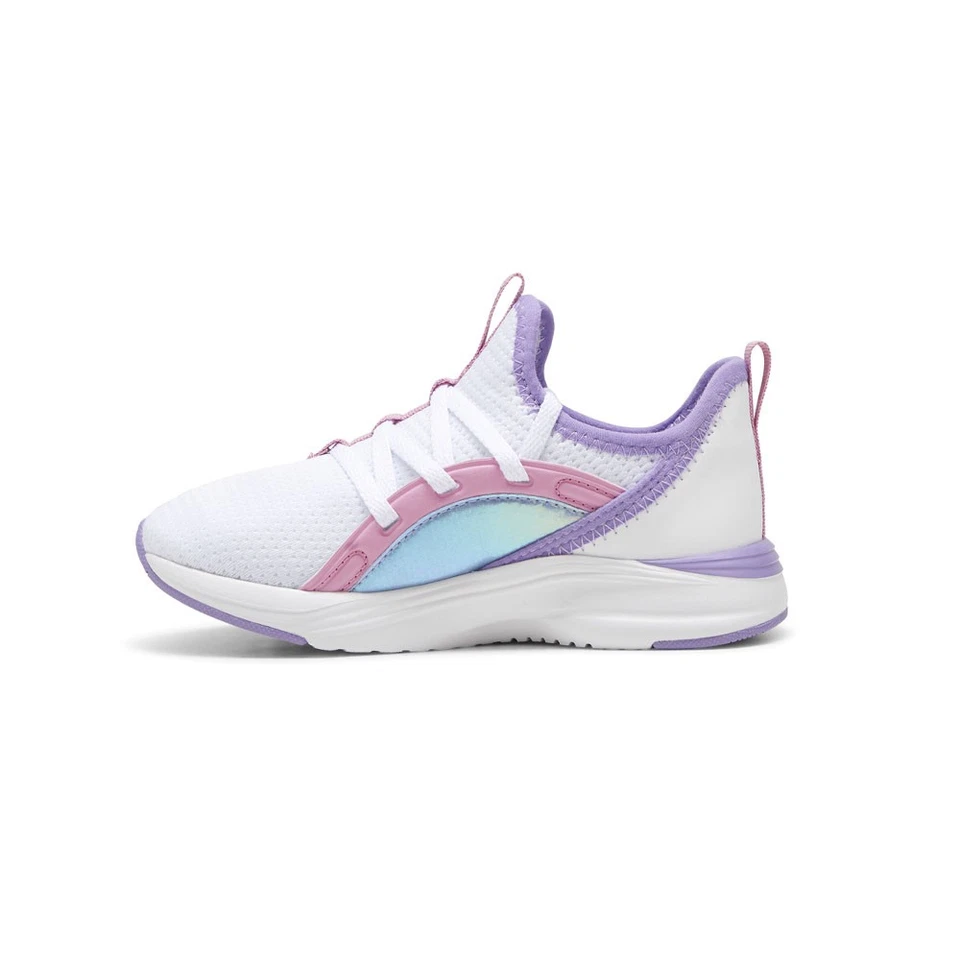 Zapatillas informales blancas PUMA Soft Sophia 2 hinchables cielo con cordones niñas pequeñas Foto 3 de 4