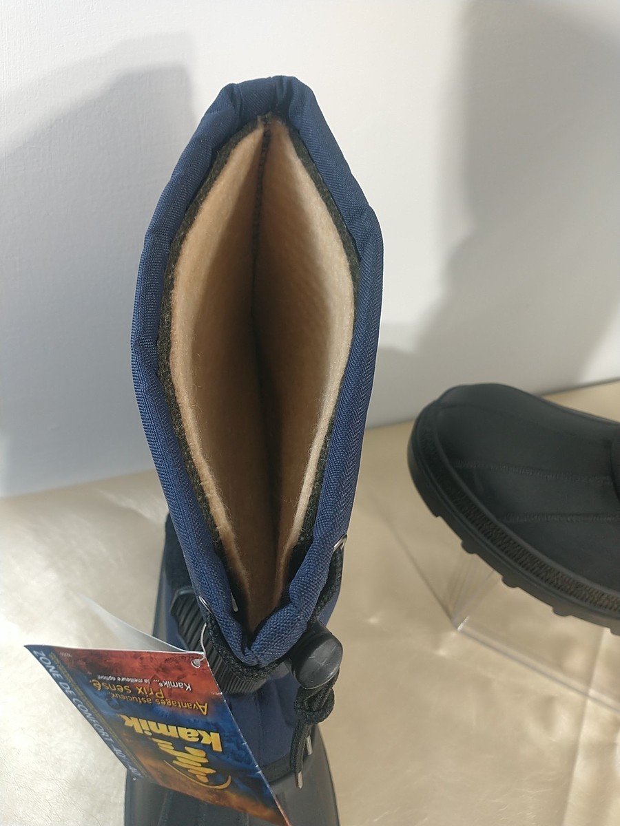 Kamik Cold Weather Boots Mens SZ 14 Blue Waterproof Snowboots Includes Liners. Kamik black and blue nylon and rubber, winter snow pack  main image 3