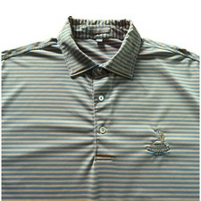 Peter Millar Summer Comfort Pinehurst Golf Polo Shirt Orange  Blue Medium Men