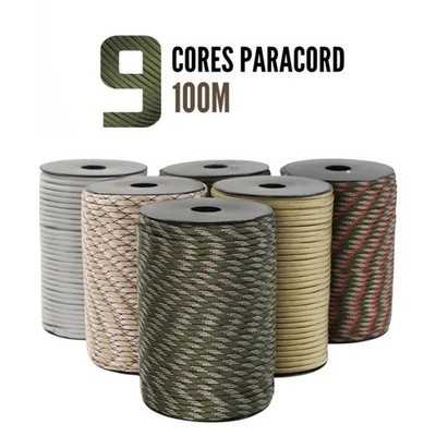 50 m 300 Fuß 4 mm 7 Strang Kern 550 Paracord Fallschirmschnur Camping Zelt Seil Farbe