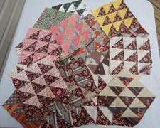 Antique 19th Century EARLY BROWN PRINTS   24 birds in flight patches   A++