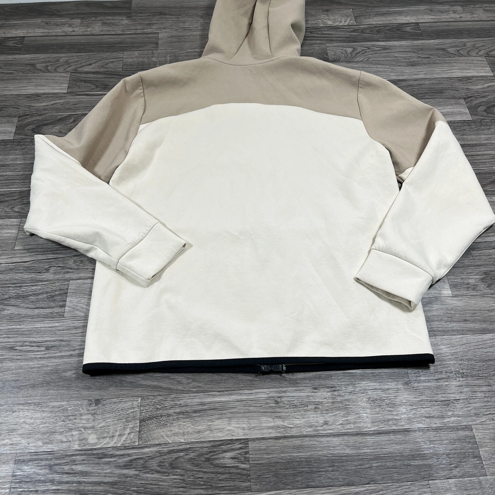 OFF WHITE Felpa con cappuccio uomo DSG full zip manica lunga bianca marrone taglia M