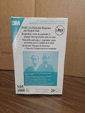 NEW 3M 1860 N95 NIOSH MASK pack of 20 regular latex free surgical medical