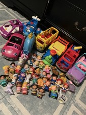 Bundle Of 30 Fisher-Price Little People And 8 Vehicles Lot Disney, Barbie