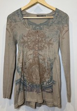 Babydoll Boho Fairycore Top Long Sleeve Ornate Gothic Y2K Tunic Womens M
