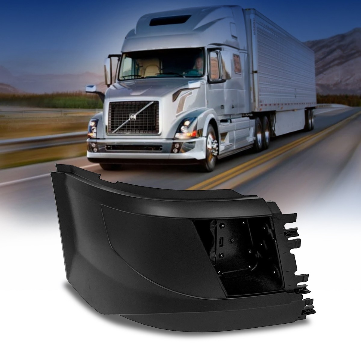 Side bumper w/Hole Passenger Side for 2016-2017 Volvo VNL Trucks