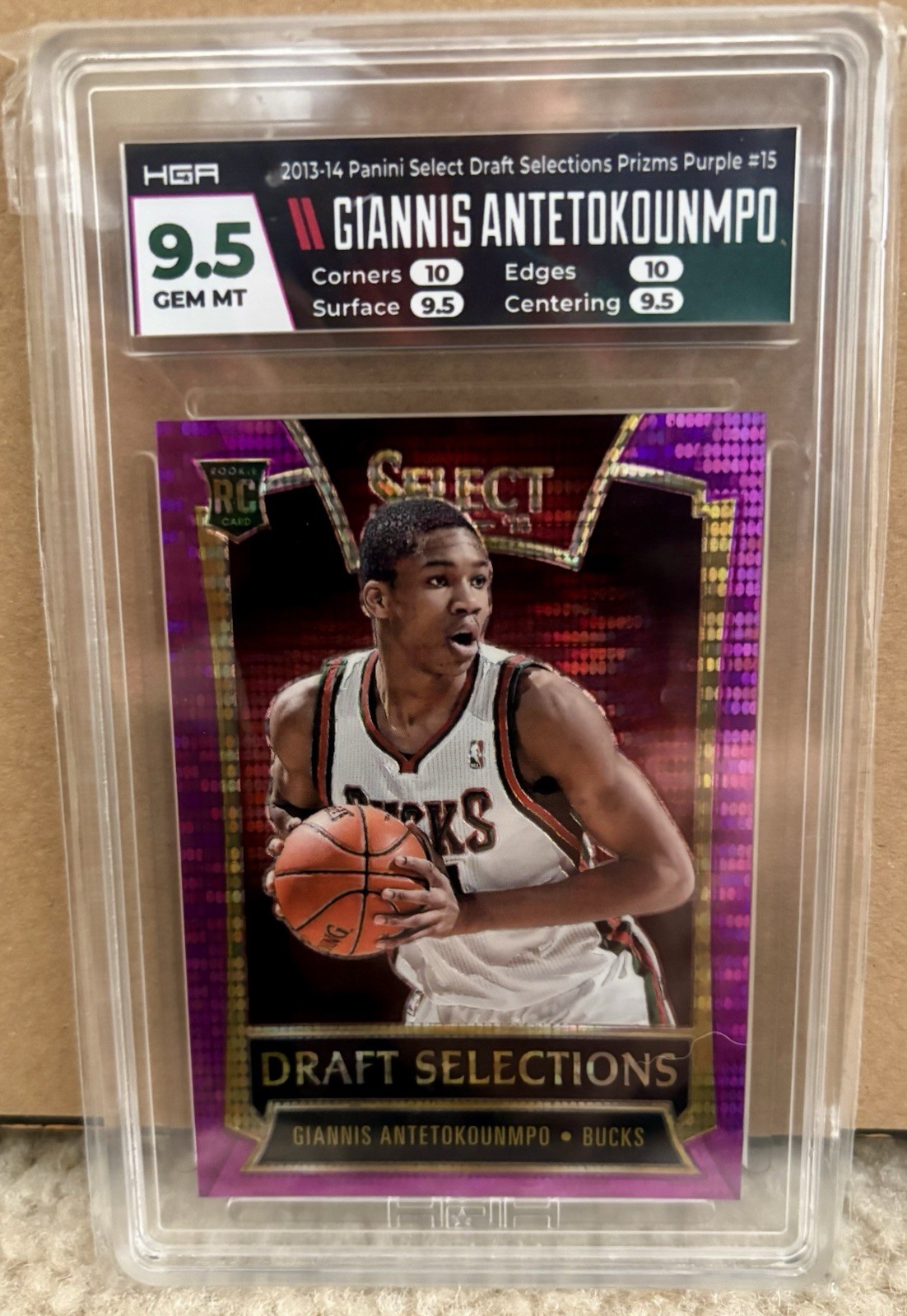 2013 Giannis Antetokounmpo PANINI SELECT DRAFT SELECTIONS PURPLE.PRIZM /99 GEM
