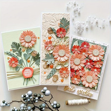 Flowers Metal Cutting Die for Scrapbooking - Durable, Cut Stencils for DIY Scrap