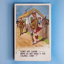 Comic Postcard 1959 Donald McGill Army Scot Kilt Colonel Donkey Chew Rifle