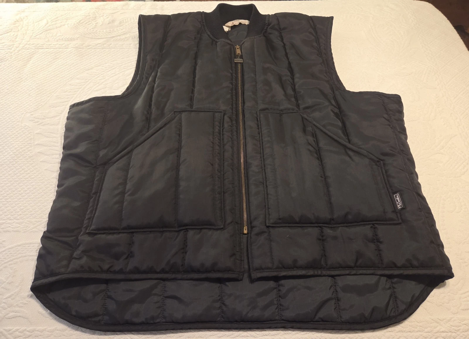 Vtg Walls Blizzard-Pruf Insulated Puffer Vest Mens 3XL Black Made In USA EUC