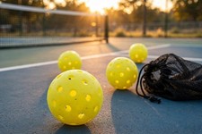 PRO Pickleball Balls 4-Pack Mesh Bag Tournament Bounce, 40 Precision Holes