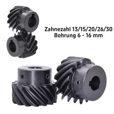 Modul 1 Schraubenrad Zahnrad Linke schr&auml;g verzahnt 45&deg; aus Stahl C45 13-30 Z&auml;hne