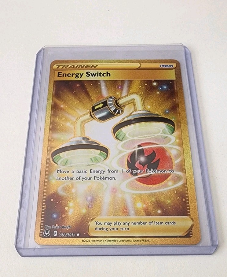 Energy Switch 212/195 Silver Tempest Gold Secret Rare Holo Pokemon Card NM