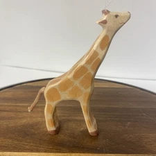 Holztiger Giraffe Wooden Toy Figure 6" Tall Handcrafted Solid Wood Safari