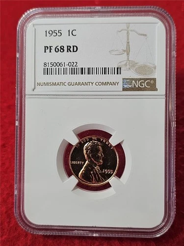 1955 LINCOLN WHEAT BACK PENNY    NGC PF 68 RD                           #T0598