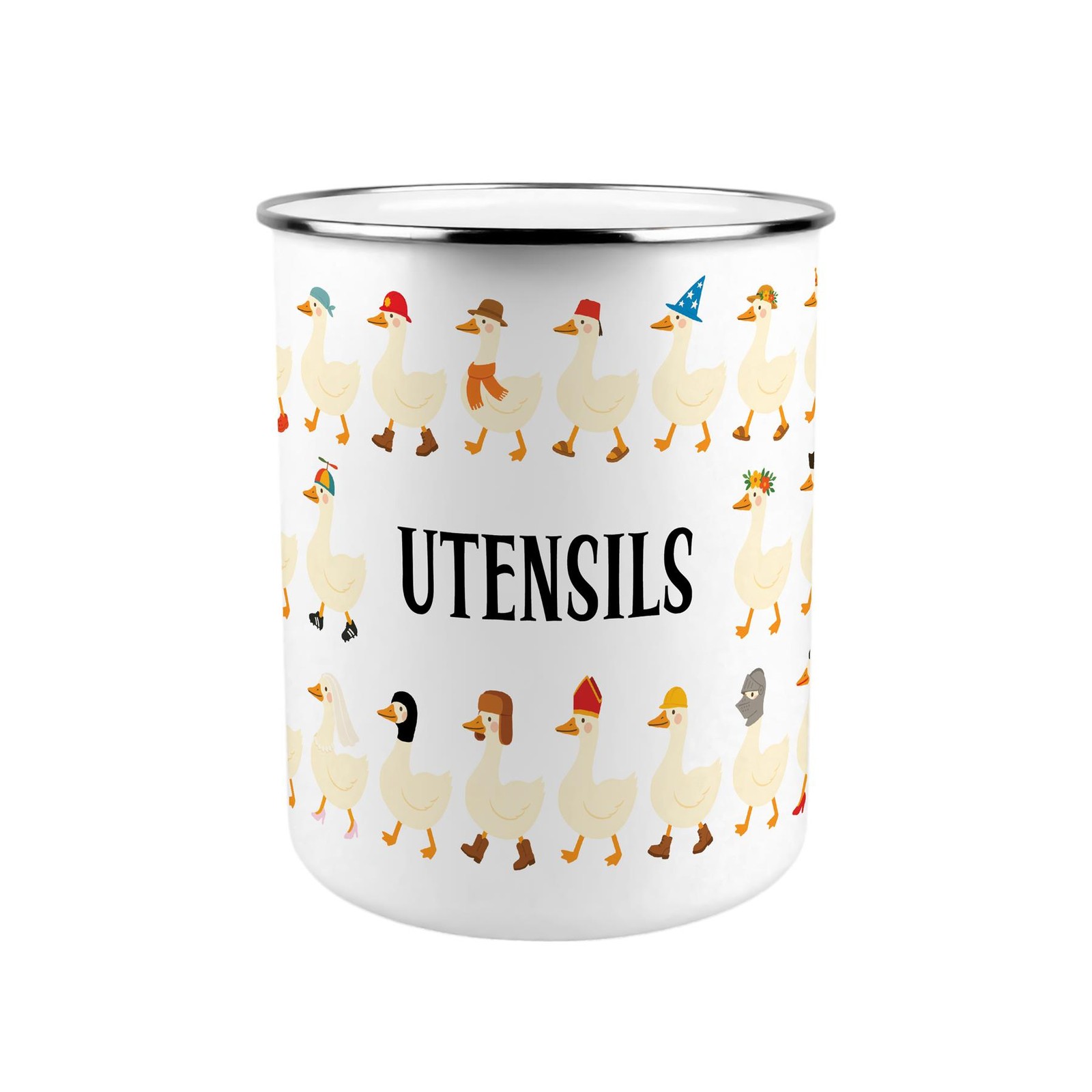 Silly Goose Metal Utensil Pot - XL Organiser for Kitchen Countertop Gift