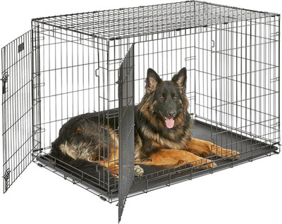 48-Inch Icrate for Extra-Large Breeds, 90-110 Lbs, Double Door Folding Dog Crate
