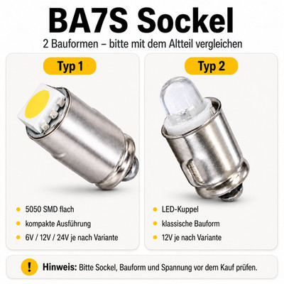 BA7S LED 5050 SMD Lampe 12V Tacho Instrumentenbeleuchtung Innenraum