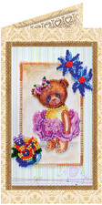 Embroidery Postcard Kit TEDDY BEAR - 5 Craft Gift Set