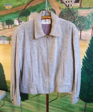 Vintage 1950's Sear's Hercules Gray Tweed Ricky Jacket/size Large