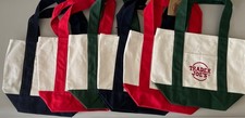 NEW Trader Joe  s Mini Canvas Tote Bag GREEN Holiday 2025