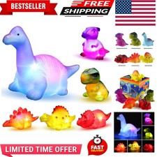 6 Packs Light-Up Floating Dinosaur Bath Toys Set, for Baby Toddler Nephew in ...