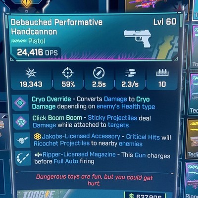 Borderlands 4 LVL 60 GOD ROLL PEARL HANDCANNON ALL ELEMENT BUNDLE All PLATFORM