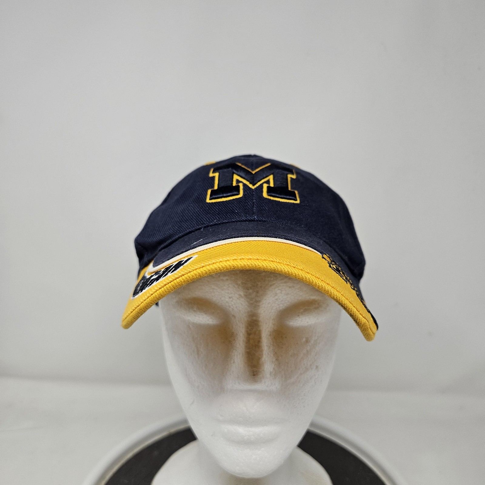 Michigan Wolverines Hat Cap Strap Back Mens One Size Blue Yellow NCAA Football