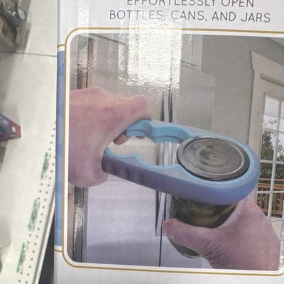 Orderly by Meridian Point 5-Piece Bottle & Jar Opener Set, Blue/Gray