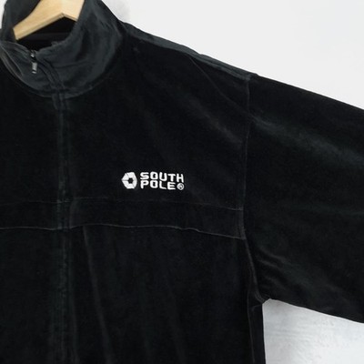 SOUTH POLE VELOUR JACKET セットアップ ブラック XL South Pole Track Suit Mens XL Black Velour Full Zip Jacket Pants