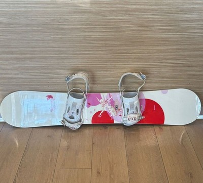 Hammer Hyleyn 147cm Ladies Snowboard with Bindings JM Rodot Art Pink White