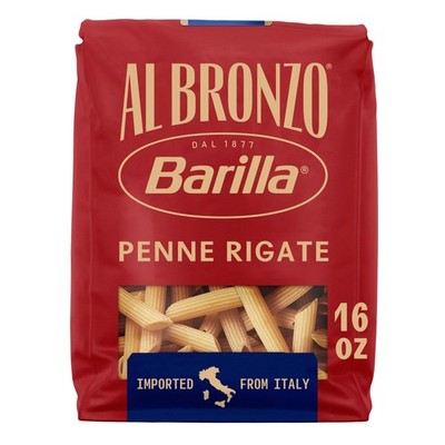 Barilla Al Bronzo Penne Rigate Pasta 16 oz., Bronze Cut, NonGMO, Kosher