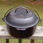 Antique Early HTF Lodge ARC LOGO #8 Cast Iron DUTCH OVEN w/Domed Self Baster Lid