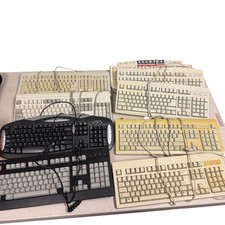 Vintage PS/2 DIN5 USB Keyboard Lot Gateway Ac...