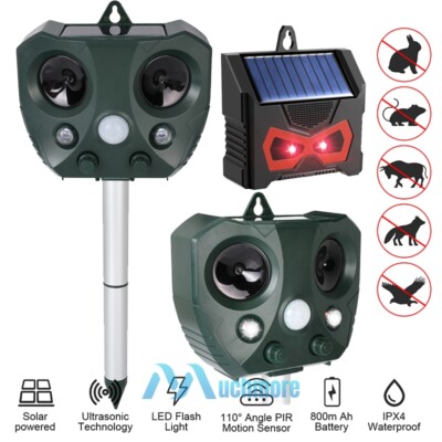 Advanced Solar Ultrasonic Animal Repellent Dog Cat Skunk Deer Raccoon For Garden