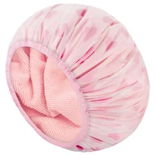 Shower Cap, Shower Cap for Women Terry Cloth Lined EVA Exterior Reusable Double